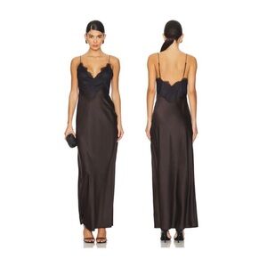 Seroya Grenache Satin Maxi dress